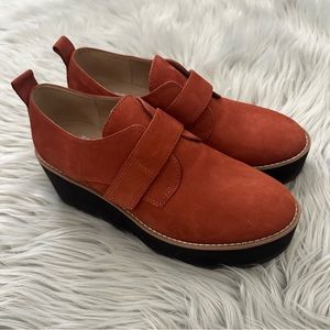 EILEEN FISHER Zola Platform Monk-Strap Clogs in Rust 7 NWOT